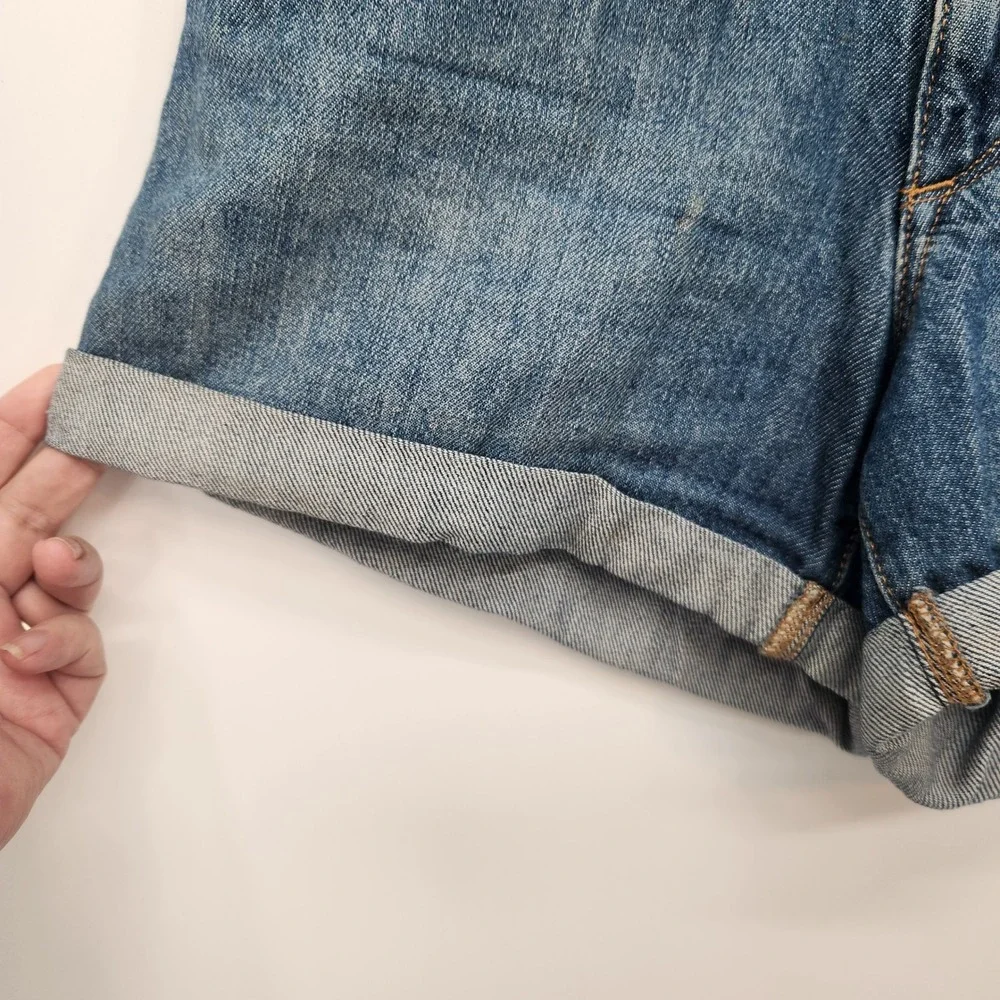 Banana Republic High Rise Cuffed Denim Women's Shorts Medium Wash Baggy 26/2